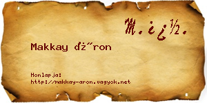Makkay Áron névjegykártya